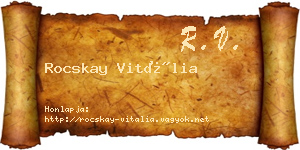 Rocskay Vitália névjegykártya